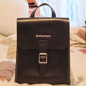 dr. martens mini black leather backpack